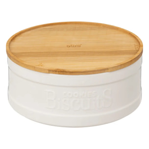 Boîte biscuits "Naturéo" en céramique blanc