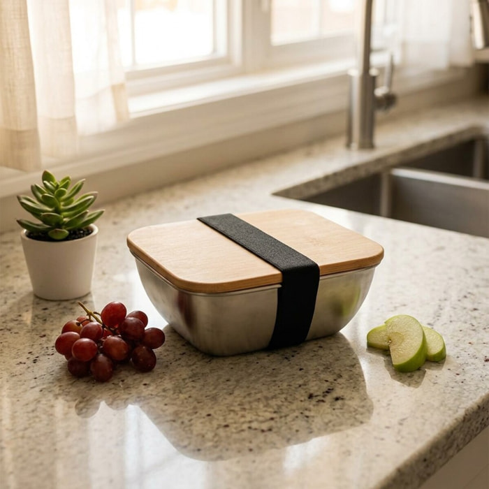 Boîte à repas isotherme en inox qui passe au microonde 600 ml Fackelmann Move