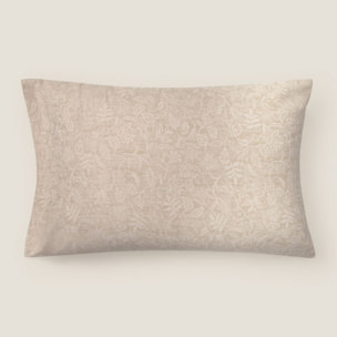 Funda de almohada de algodón 180 hilos floral Dreja color marron beige 100% Algodón