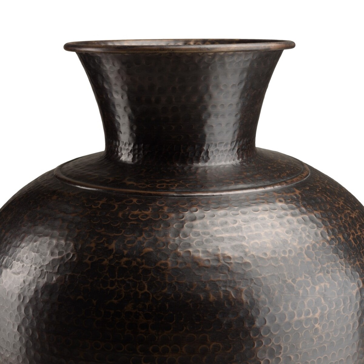 HONORE - Vase alu. 60x70cm effet martelé couleur cuivre noir antique