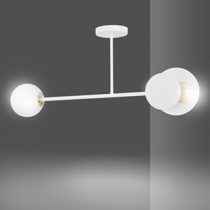 Lampada a sospensione Minerva in acciaio bianco opaco