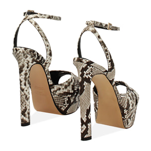 Sandalias beige tacón 13,7 cm