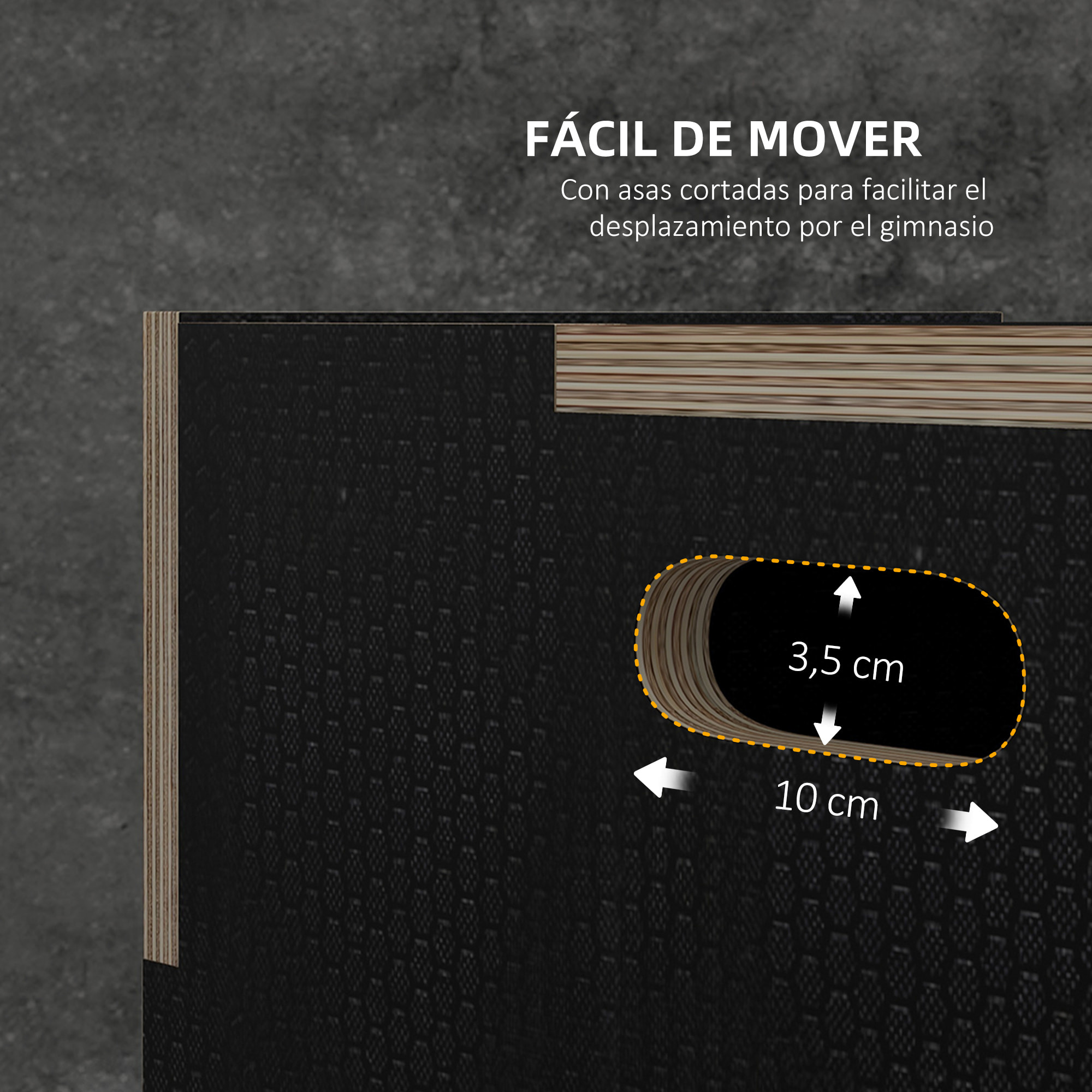 Cajón Pliométrico Caja Pliométrica con 3 Alturas Diferentes Entrenamiento de Fuerza en Casa Oficina Gimnasia CrossFit Carga 120 kg 40,5x35,5x30,5 cm Negro