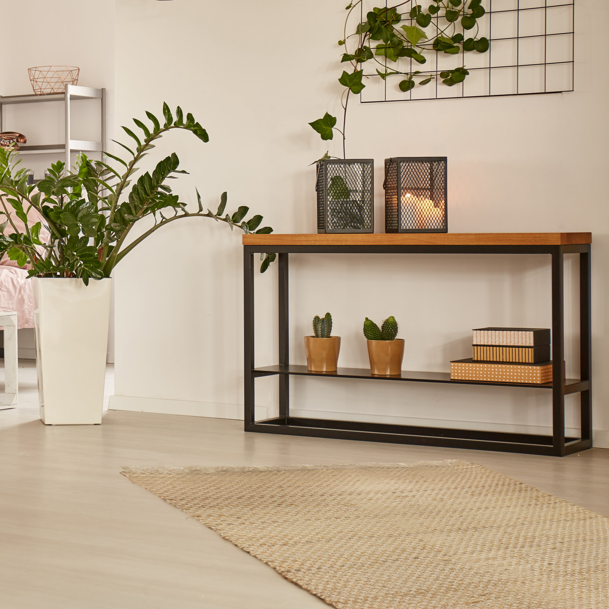 Tapis En Toile De Jute Avec Franges 120x170cm