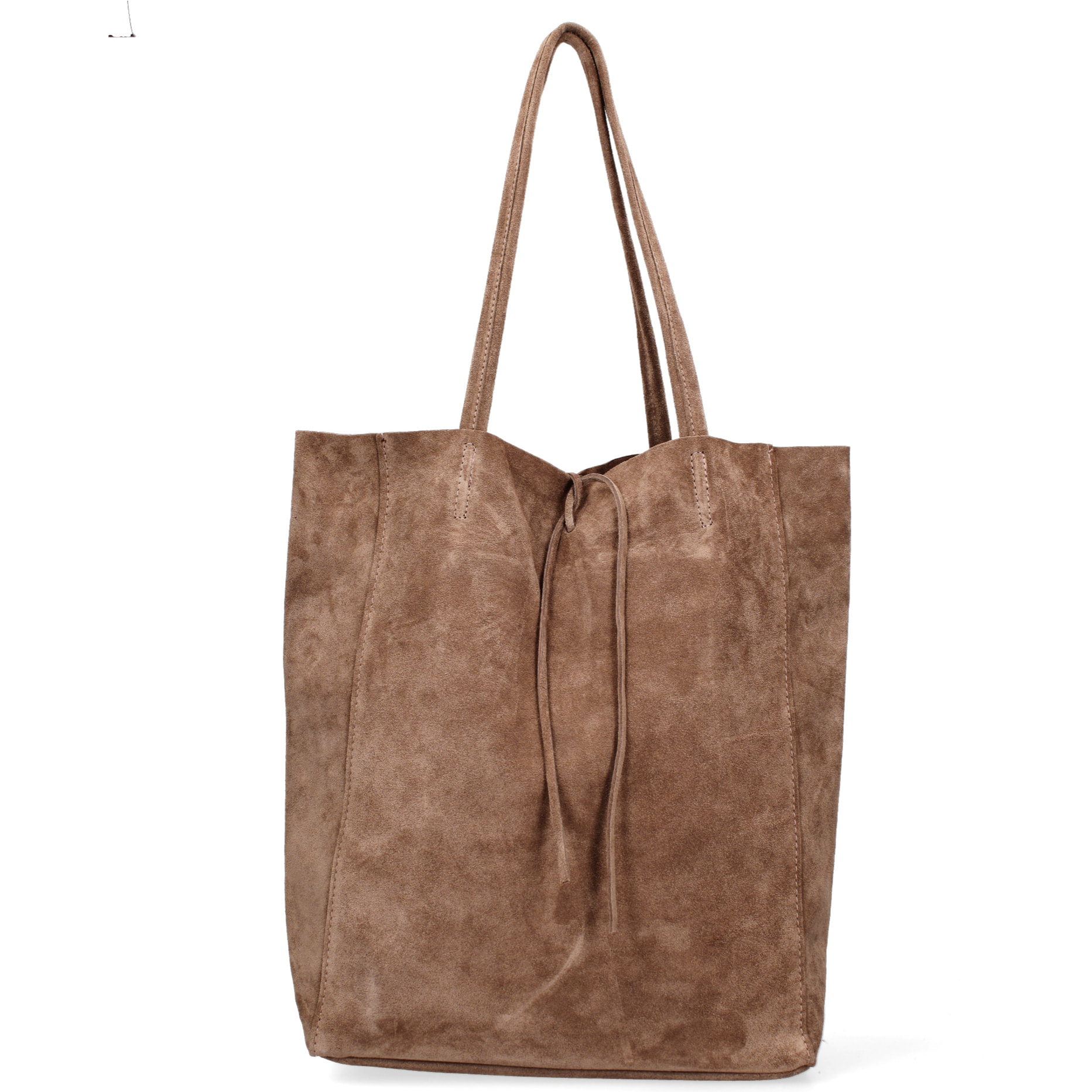 Borsa a mano da donna Made in Italy - Modello Lumena Prime - 100% pelle scamosciata - 28.0 x 35.5 x 12.5 cm