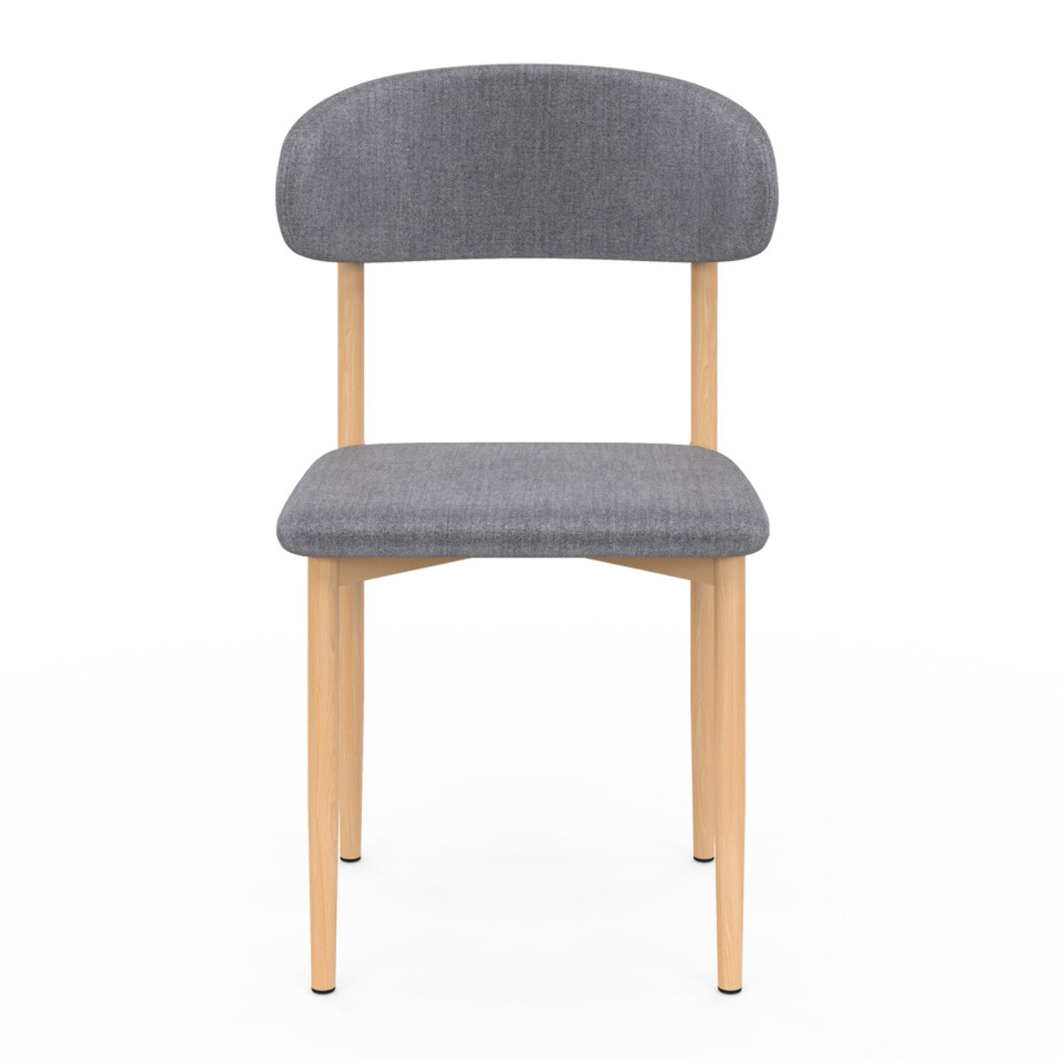 Chaises Callisto en tissu gris et pieds métal - lot de 6