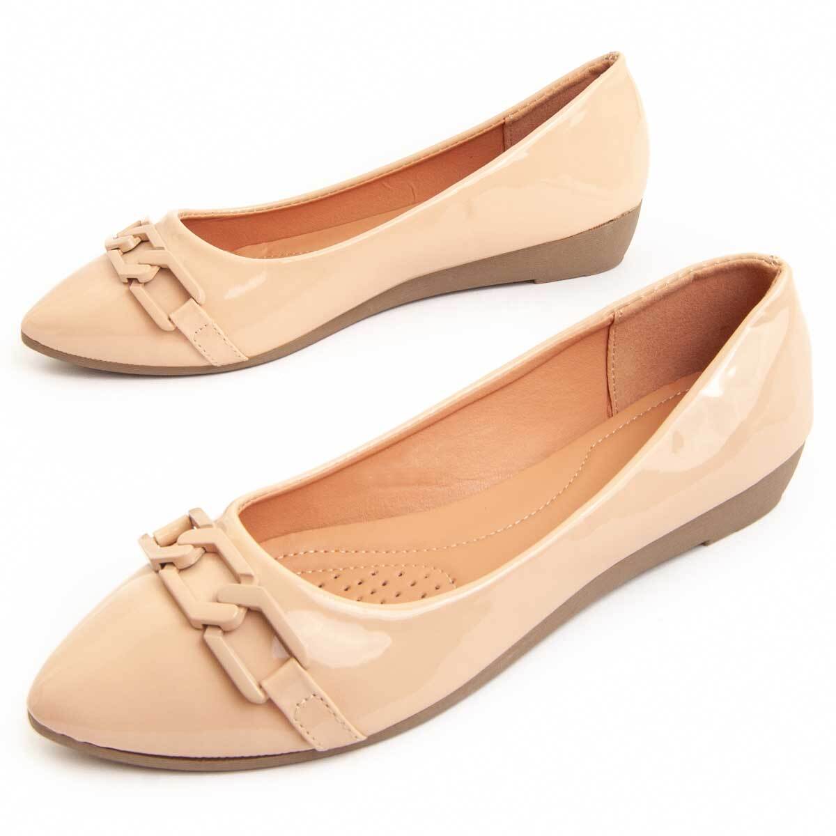 Bailarina De Cuña - Beige - Altura: 3 Cm