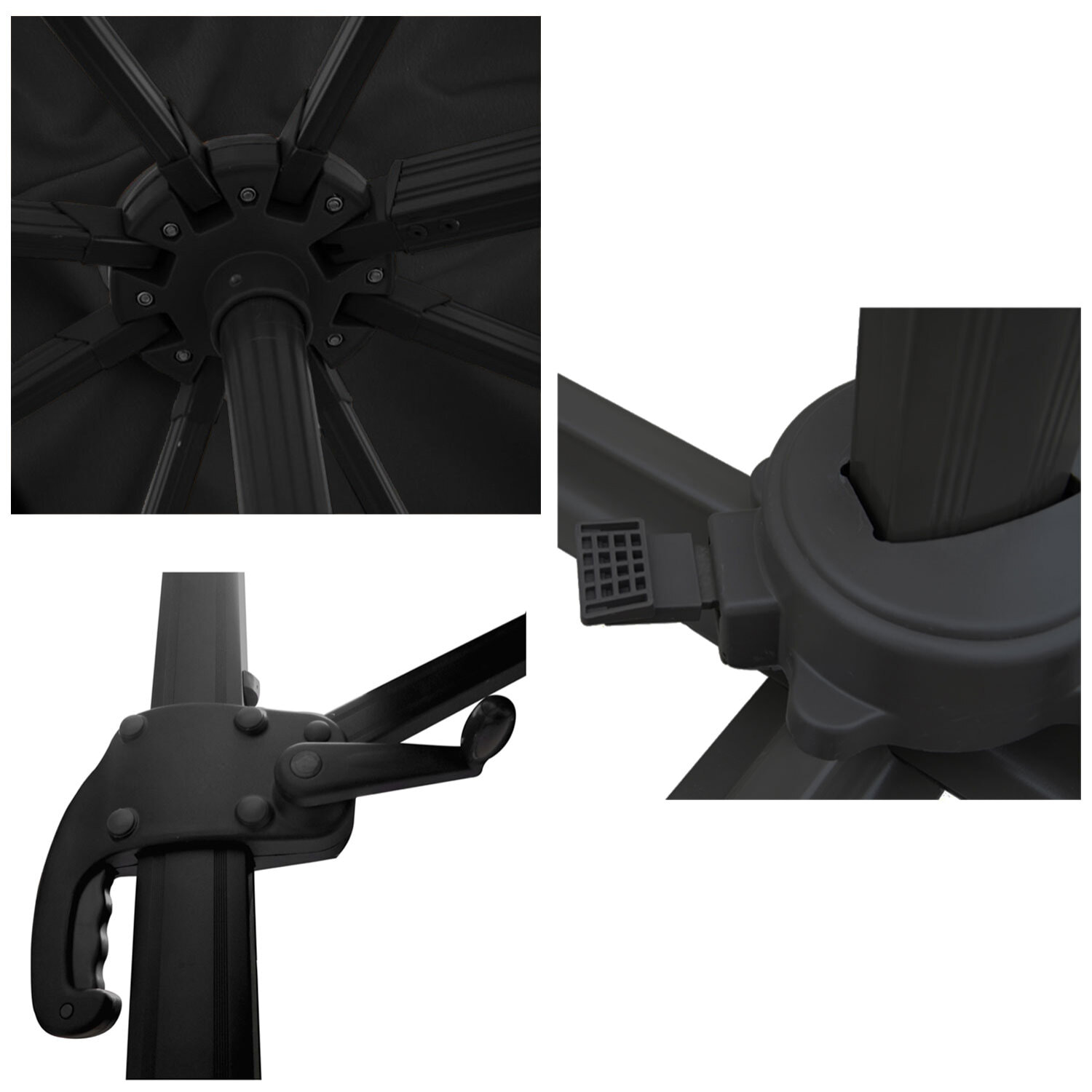 Parasol déporté MOLOKAI rectangulaire avec housse -