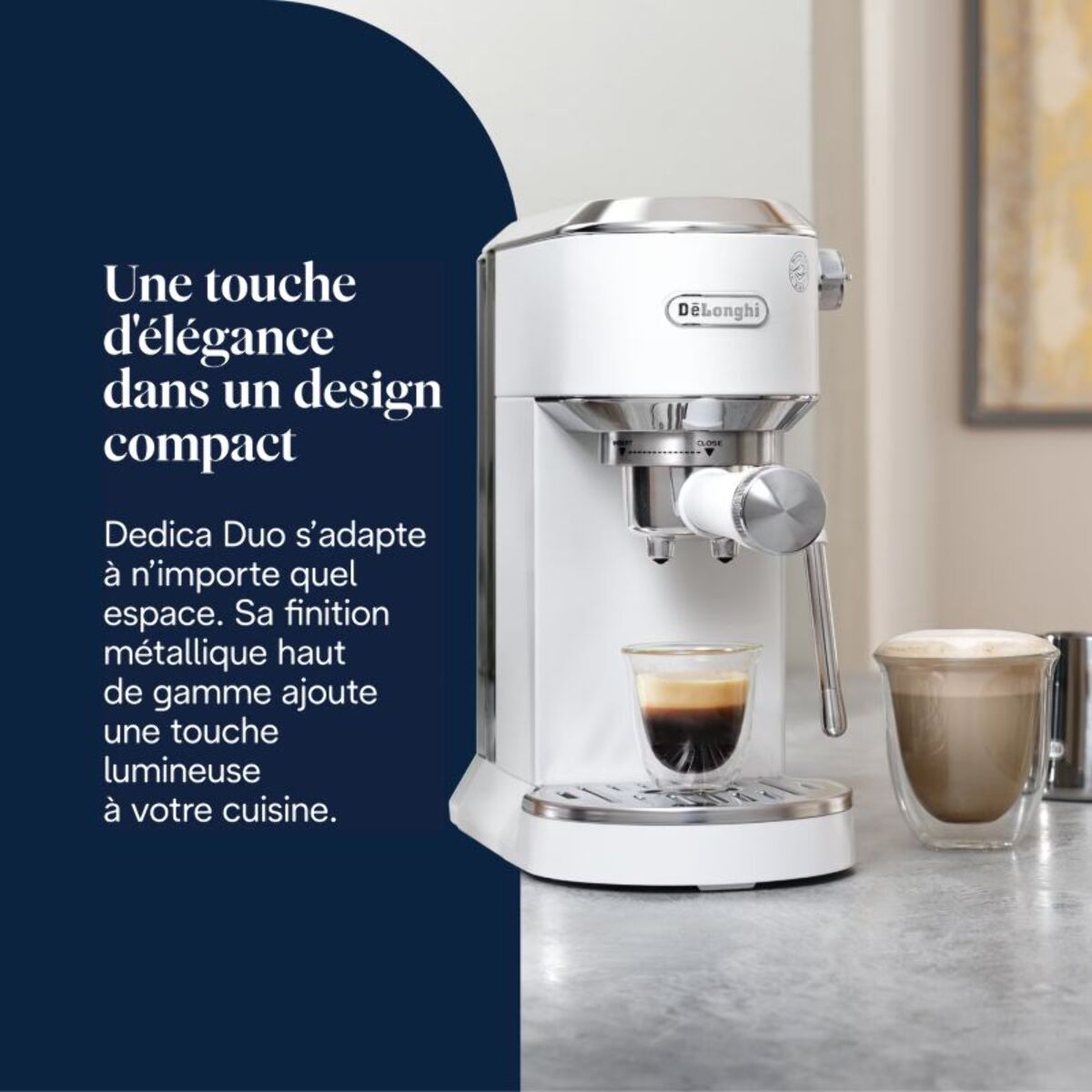 Machine à expresso DELONGHI Dedica Duo EC890.WI - Blanc