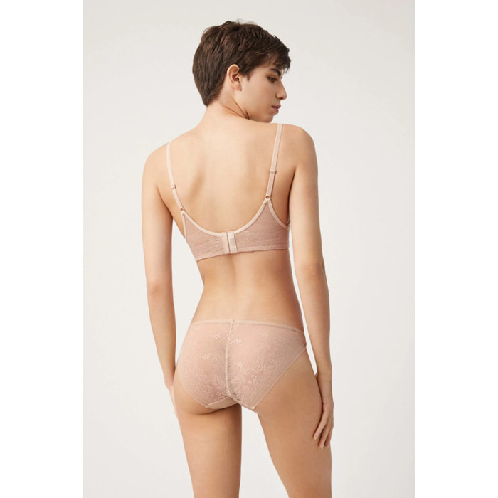 Mini slip invisibile con pizzo beige