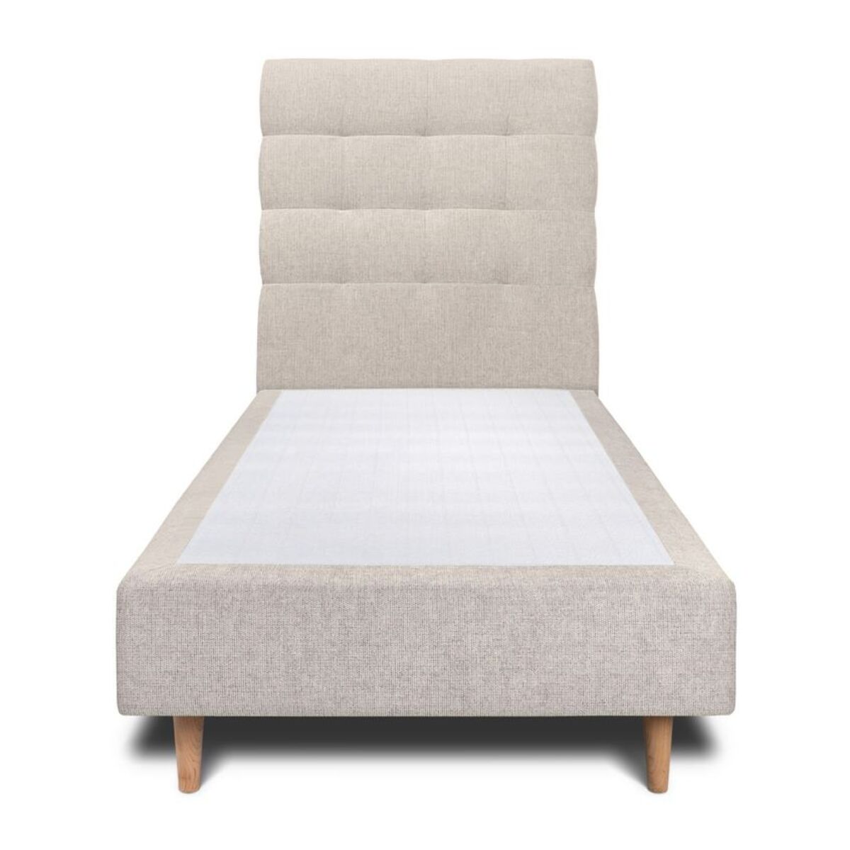 Lit avec tête de lit capitonnée tissu et sommier tapissier Ep20