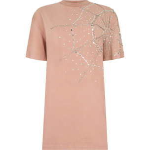 PHILIPP PLEIN T-Shirt Dress Spiderweb Strass