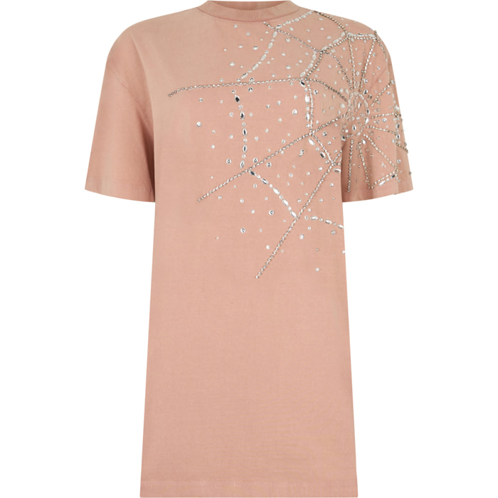 PHILIPP PLEIN T-Shirt Dress Spiderweb Strass