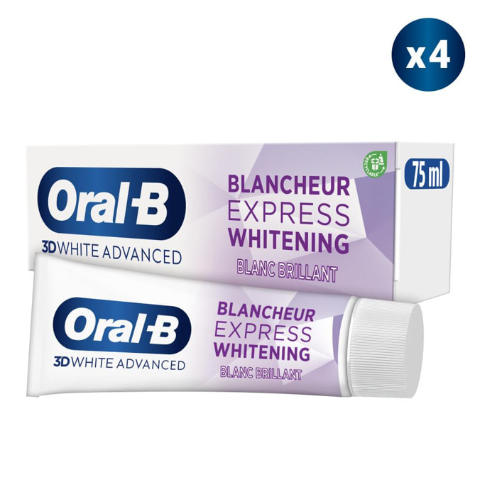 4 Dentifrices Oral-B 3D White Advanced Express Intense 75ml