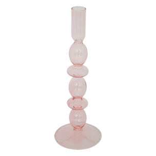 Chandelier verre rose clair H25,7cm