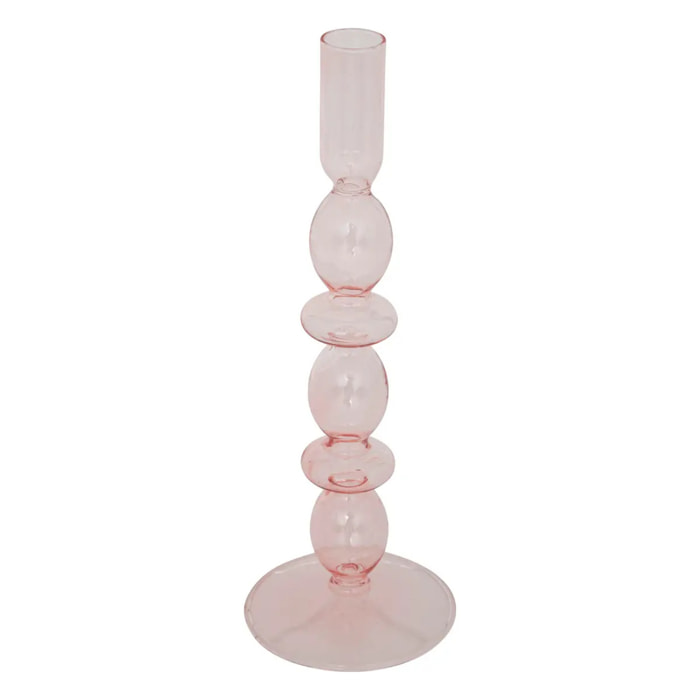 Chandelier verre rose clair H25,7cm