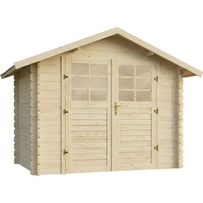 Abri de jardin en bois "Beaufort" - 6.94 m² -  287 x 241 cm - 28 mm