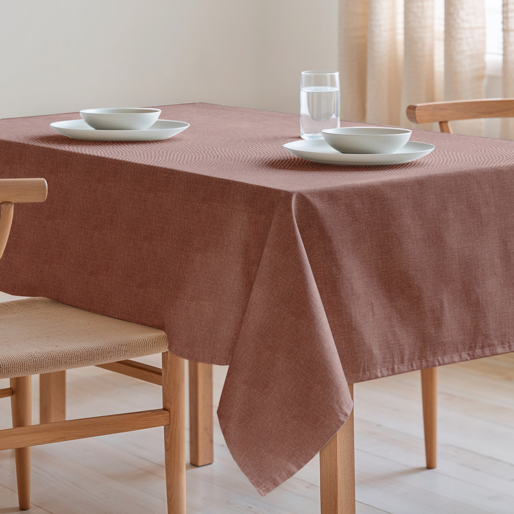 Nappe jacquard unie antitache INDRA TEJA
