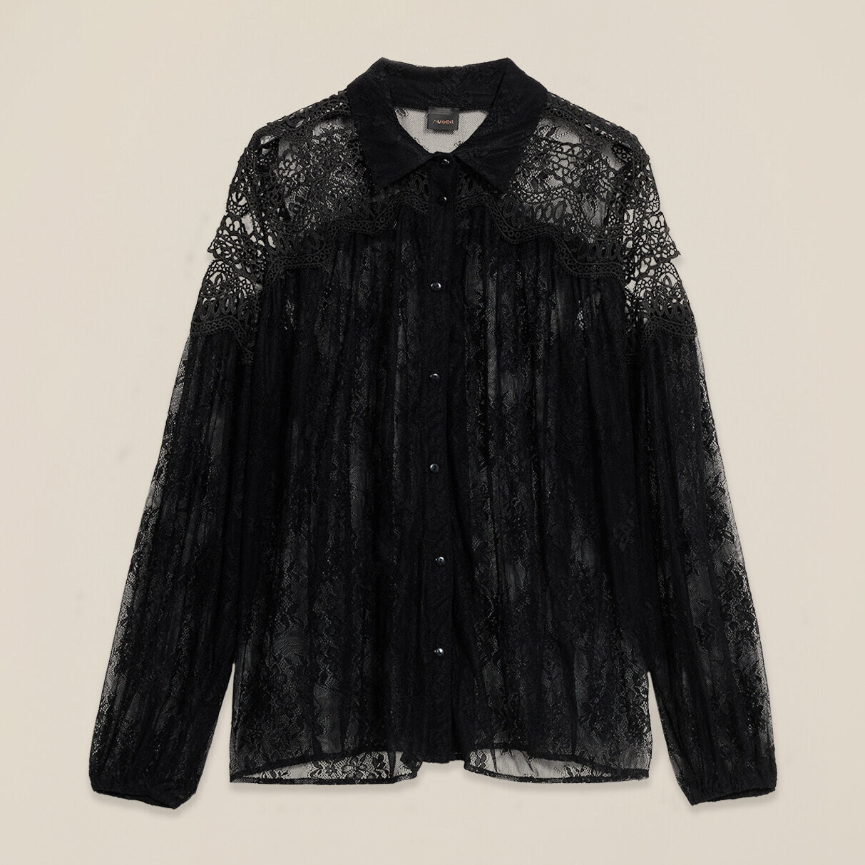 Oltre - Camisa de encaje - Negro