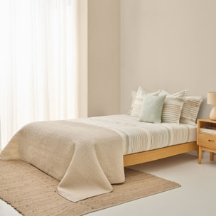 Sábana de algodón 180 hilos rayas Grora color verde 100% Algodón