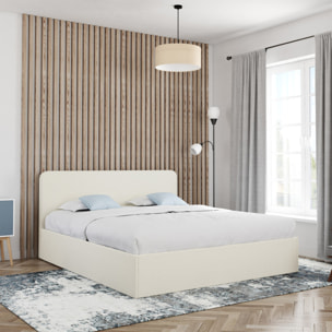 Lit coffre Louise 160x200cm tissu bouclette