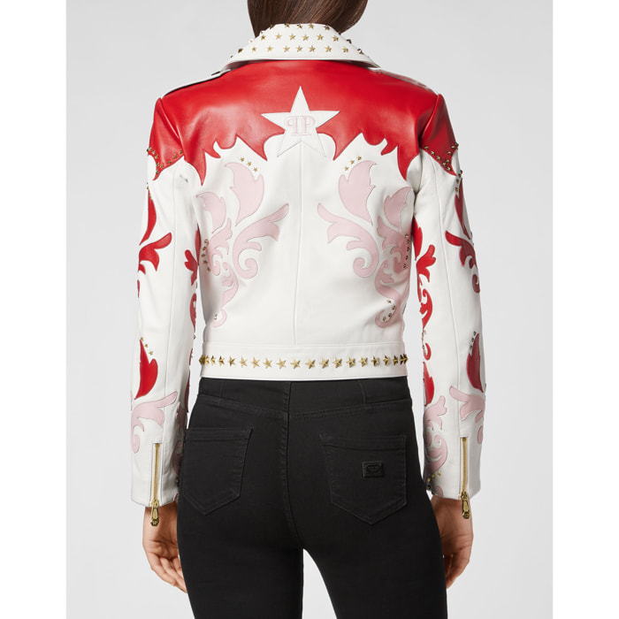 PHILIPP PLEIN Chaqueta biker de cuero