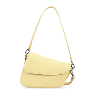 Bolso de hombro amarillo con solapa