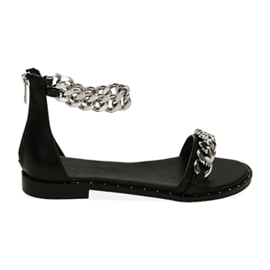 Sandali neri maxi-chain