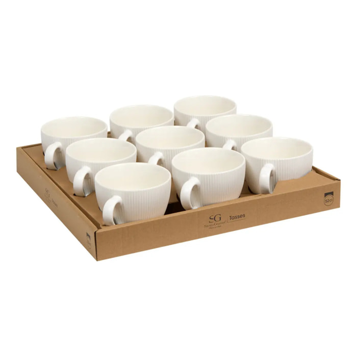 Tasse striée Strata blanc