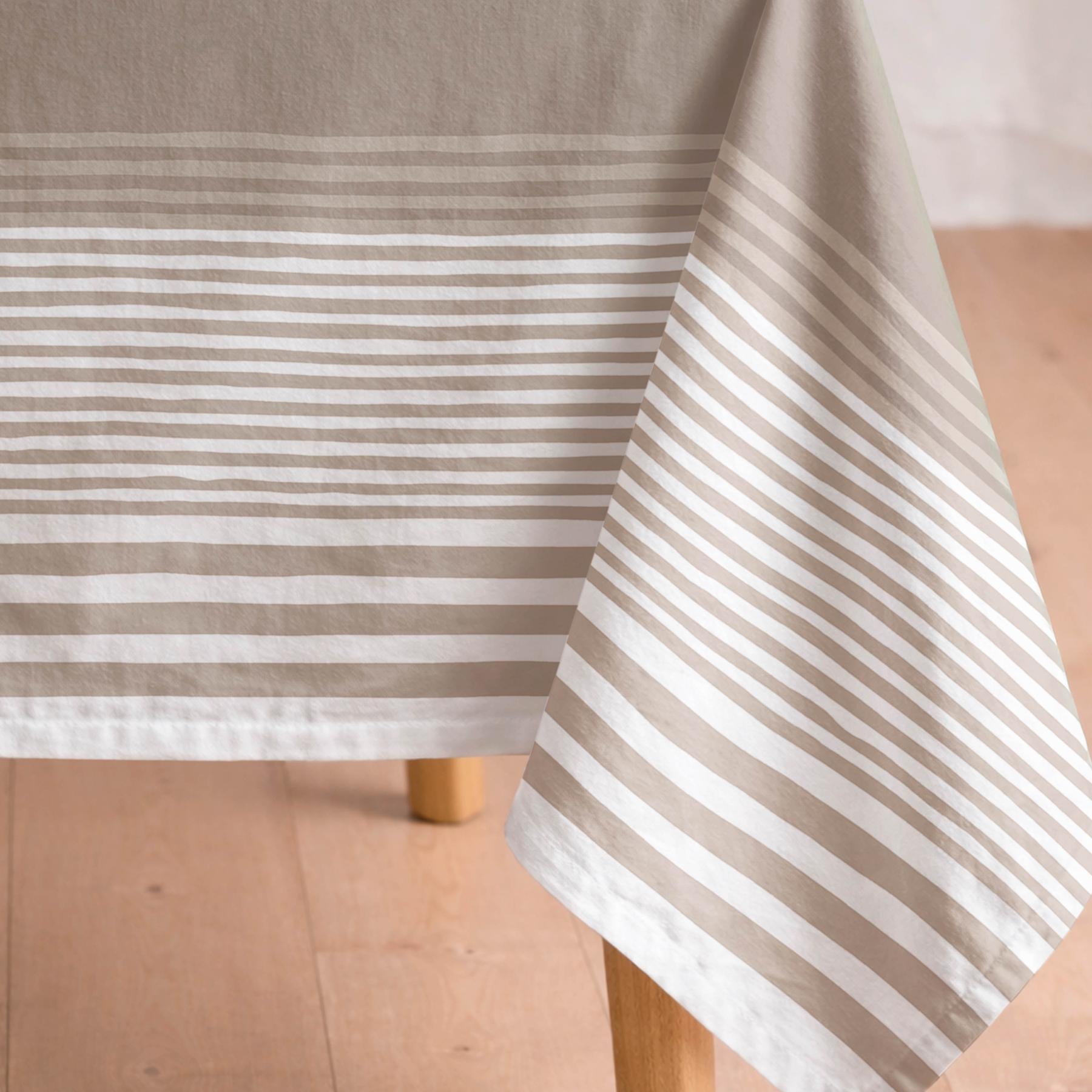 Nappe anti-taches HAZAEL TAUPE - en 100 % coton