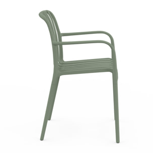 Chaises de jardin empilables Oviedo polypropylène vert - lot de 4