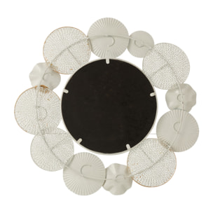 J-Line miroir Rond Cercles - métal - blanc/or - Ø 67.5 cm
