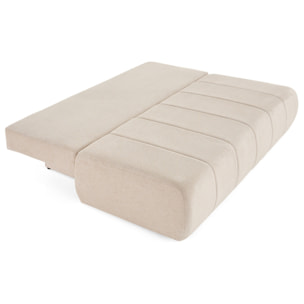 Harper - canapé 3 places convertible avec coffre en tissu texturé - Beige