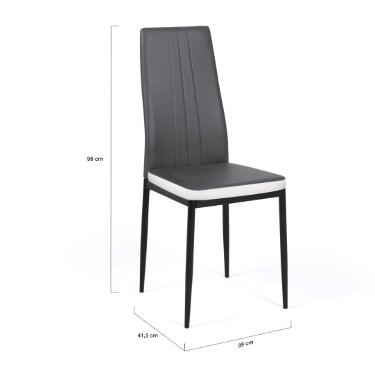 Chaises Jodie imitation cuir et pieds métal