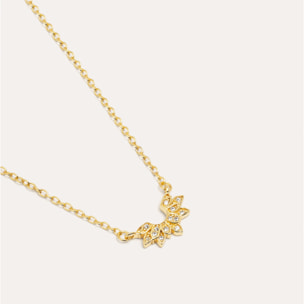 Collar Lotus Plata Baño Oro
