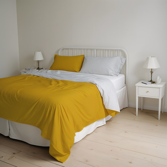 PARURE COPRIPIUMINO NATURAL COLOR MATRIMONIALE - 100% COTONE MADE IN ITALY