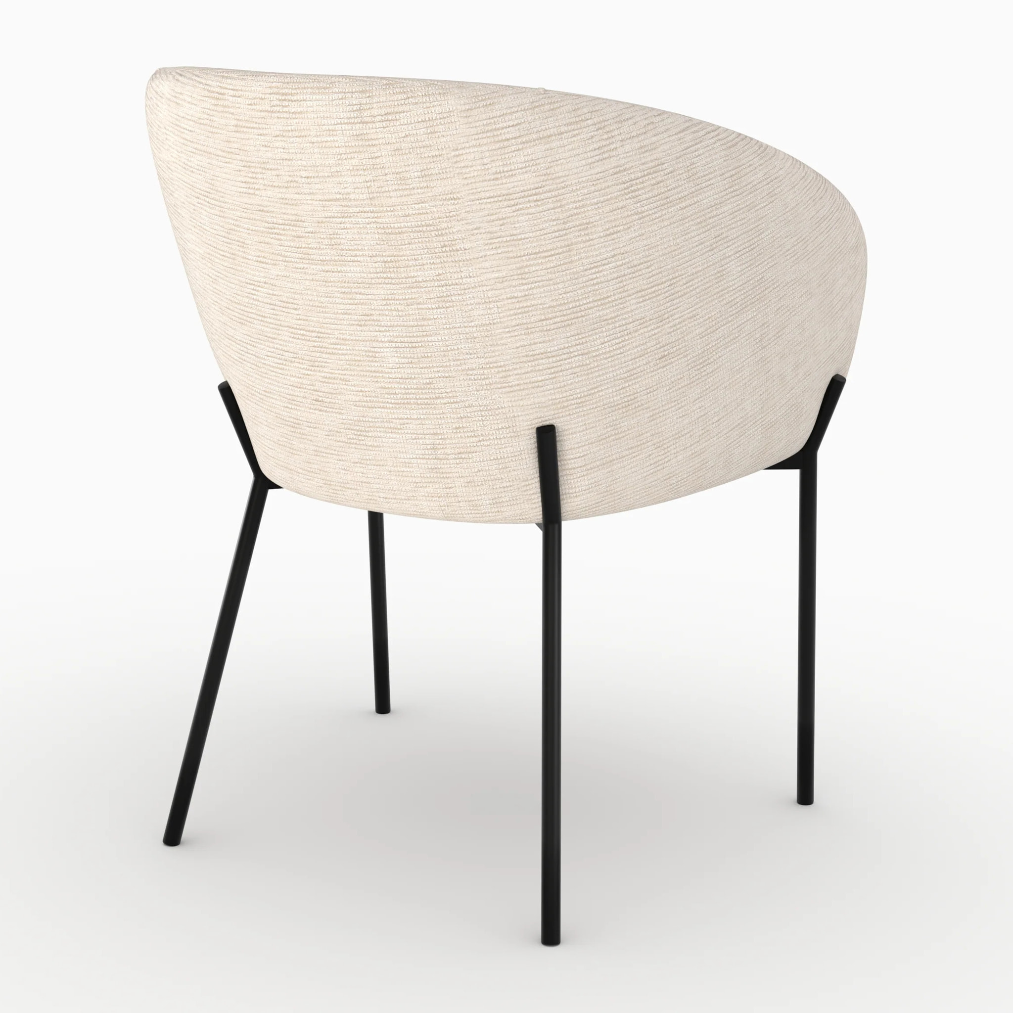 Chaise en tissu blanc chiné - Andy