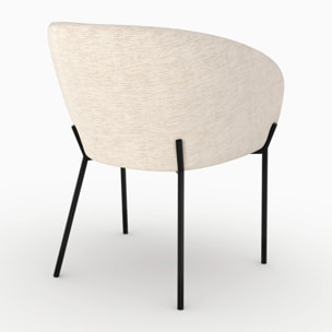 Chaise en tissu blanc chiné - Andy