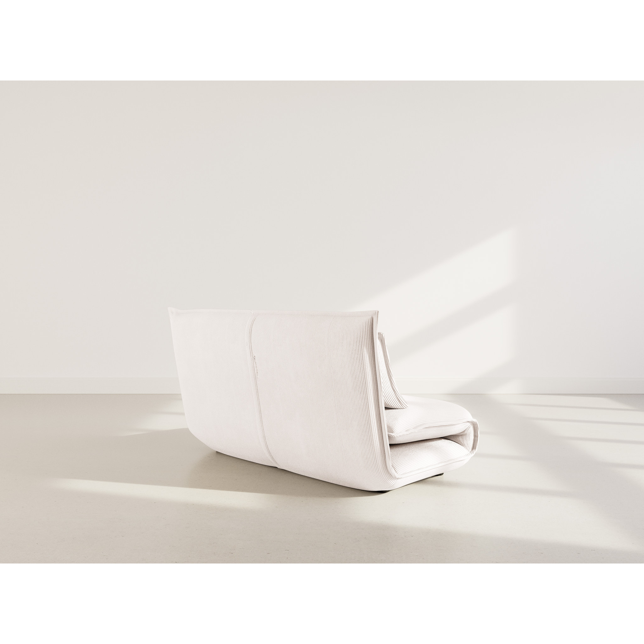 Candice - Banquette 2 places convertible clic-clac en velours côtelé - Beige