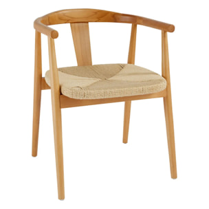 Fauteuil à dîner "Yamato" hêtre beige