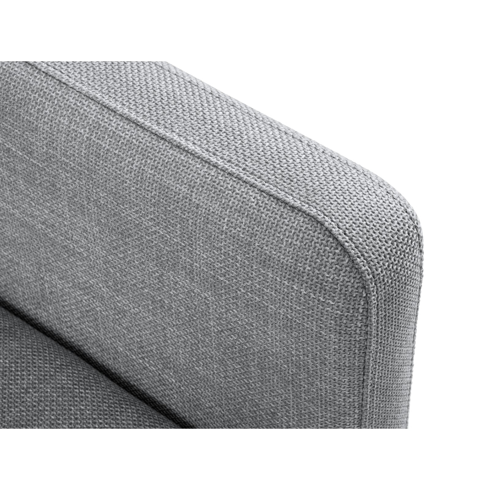 Canapé d'angle droit convertible avec coffre de rangement "Yanis" 5 places en tissu structurel gris clair