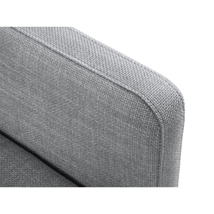 Canapé d'angle droit convertible avec coffre de rangement "Yanis" 5 places en tissu structurel gris clair