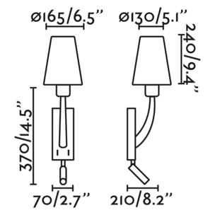 REM Lámpara aplique oro viejo mate/blanca con lector LED