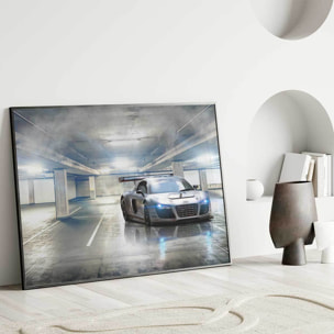 Affiche encadrée voiture sportive parking Affiche + cadre en métal - Noir