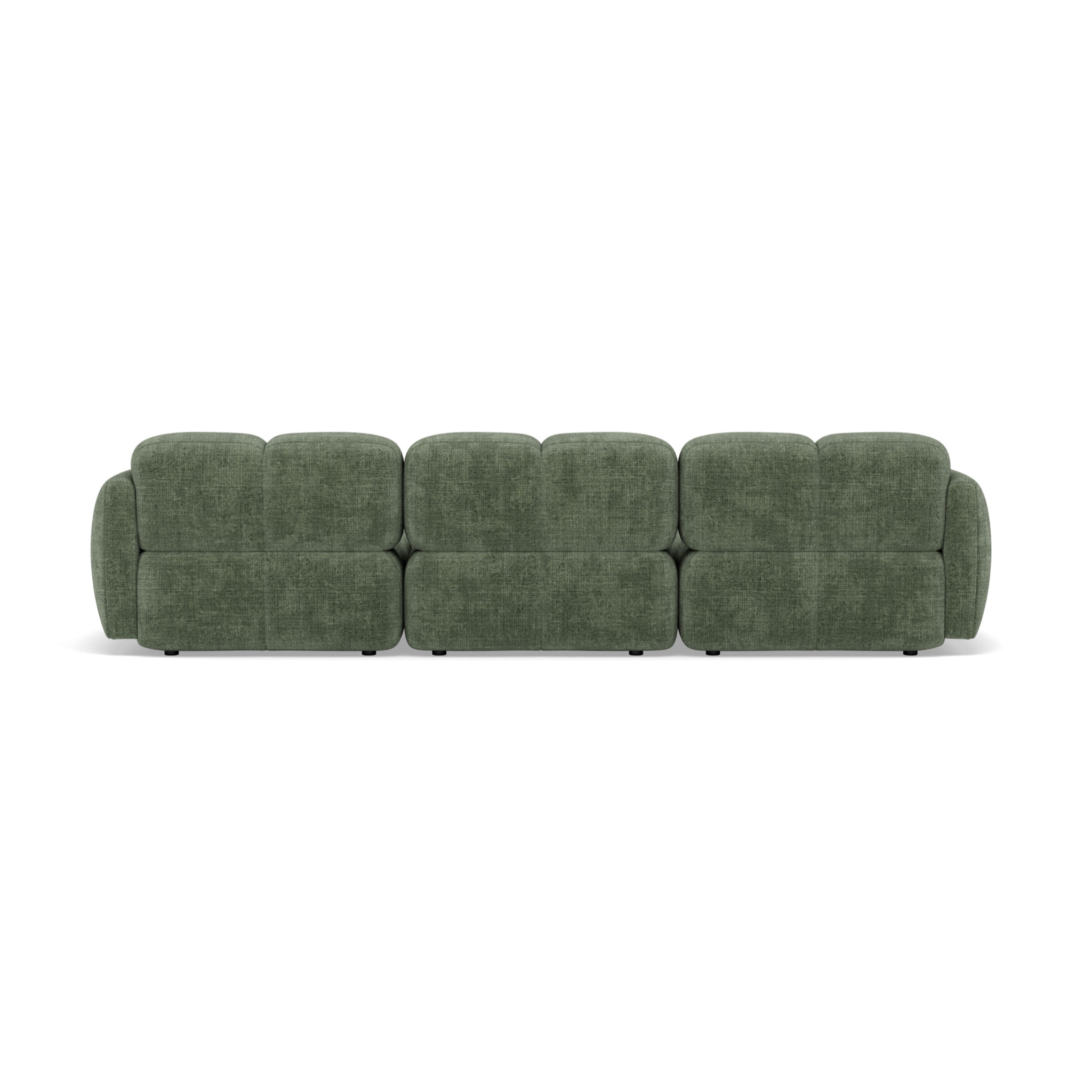Grace - canapé modulable d'angle réversible 4 places en velours texturé - Vert sauge