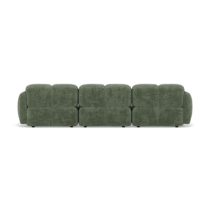 Grace - canapé modulable d'angle réversible 4 places en velours texturé - Vert sauge