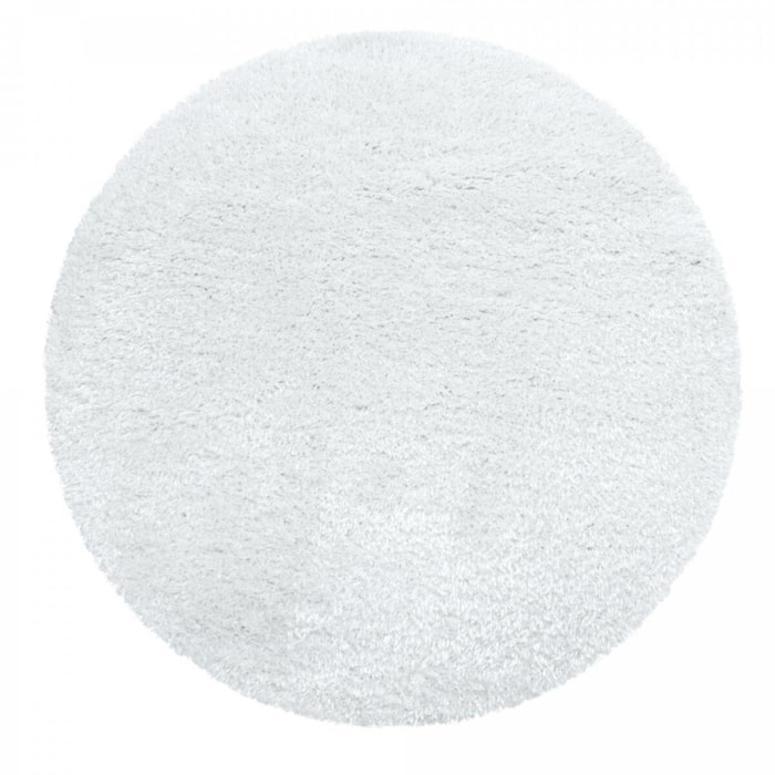 Tapis longs poils shaggy tissé motif uni RAMU