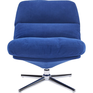 Fauteuil pivotant en velours cotelé et piètement chromé - JULIA