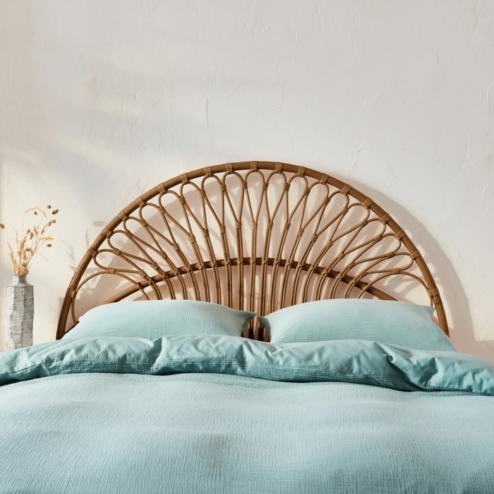 Tête de lit en rotin foncé L 140 x P3 x H115cm