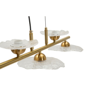 LAMPADARIO EMILY 5 LUCI VETRO TRASPARENTE CM 100X24X18